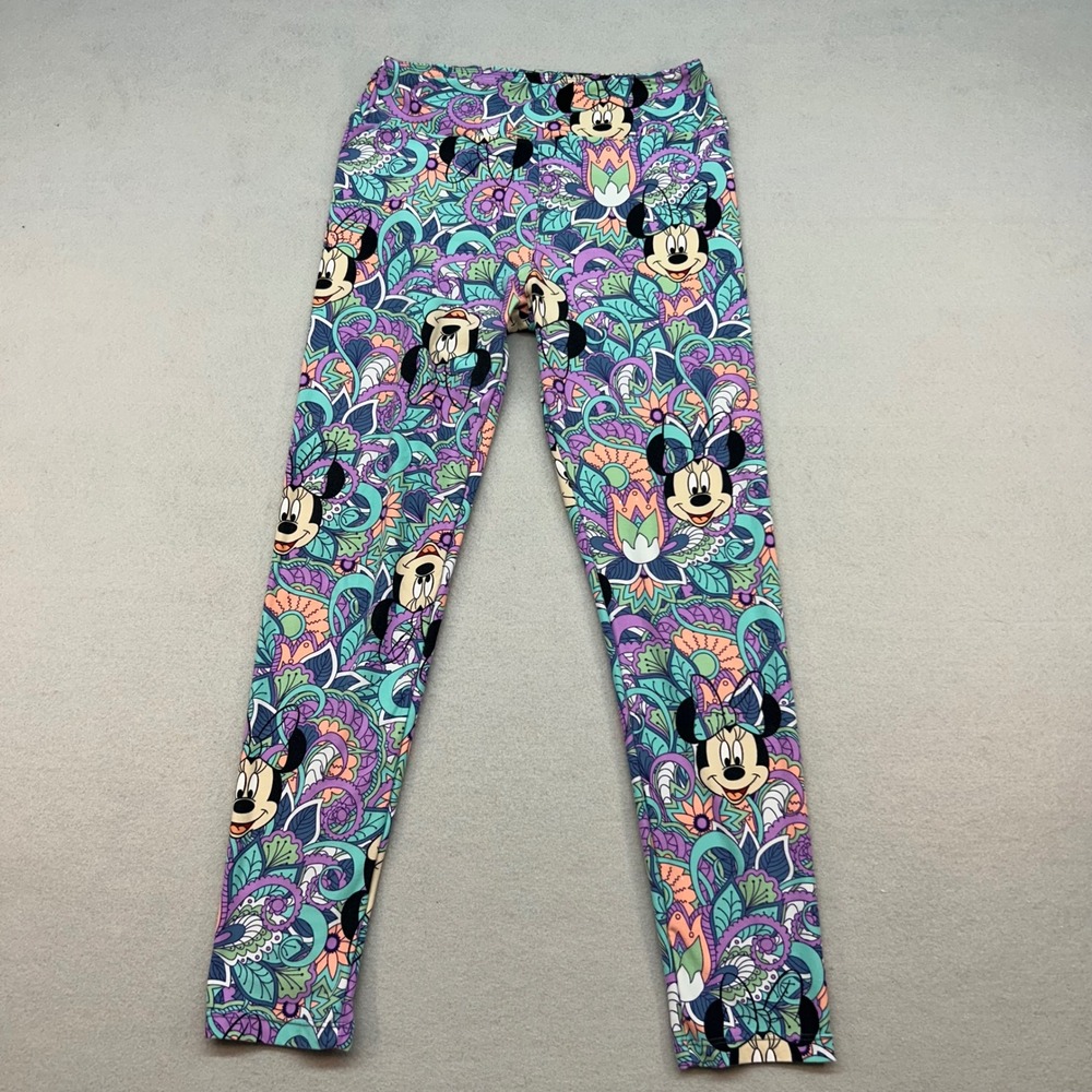 LuLaRoe Disney Minnie Mouse Paisley Floral Leggings One Size OS Multi Color